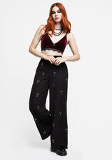 Ankh Beaded Chiffon Wide Leg Trousers