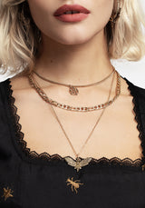 Mortmoth Layered Choker Necklace - Gold