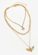 Mortmoth Layered Choker Necklace - Gold