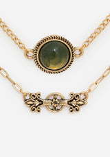 Viridity Layered Gem Multichain Necklace