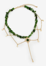 Aurora Gem Choker Necklace - Green