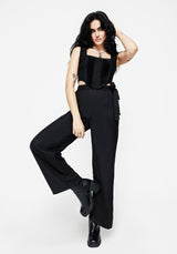 Vault Tie Waist Tailored Flare Trousers