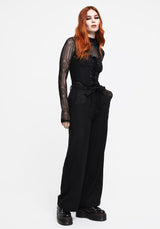 Vault Tie Waist Tailored Flare Trousers