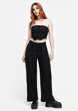 Vault Tie Waist Tailored Flare Trousers