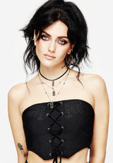 Inanna Embroidered Lace Up Corset Top