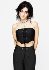 Inanna Embroidered Lace Up Corset Top