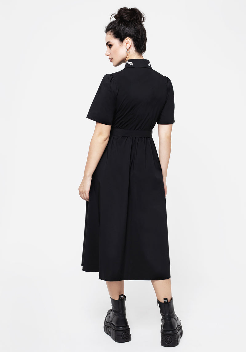 Tempora Embroidered Midi Shirt Dress