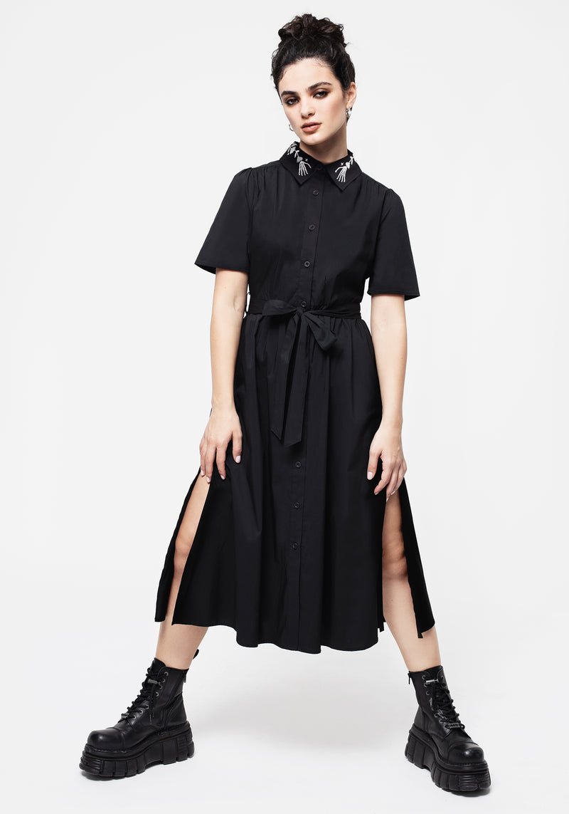 Tempora Embroidered Midi Shirt Dress