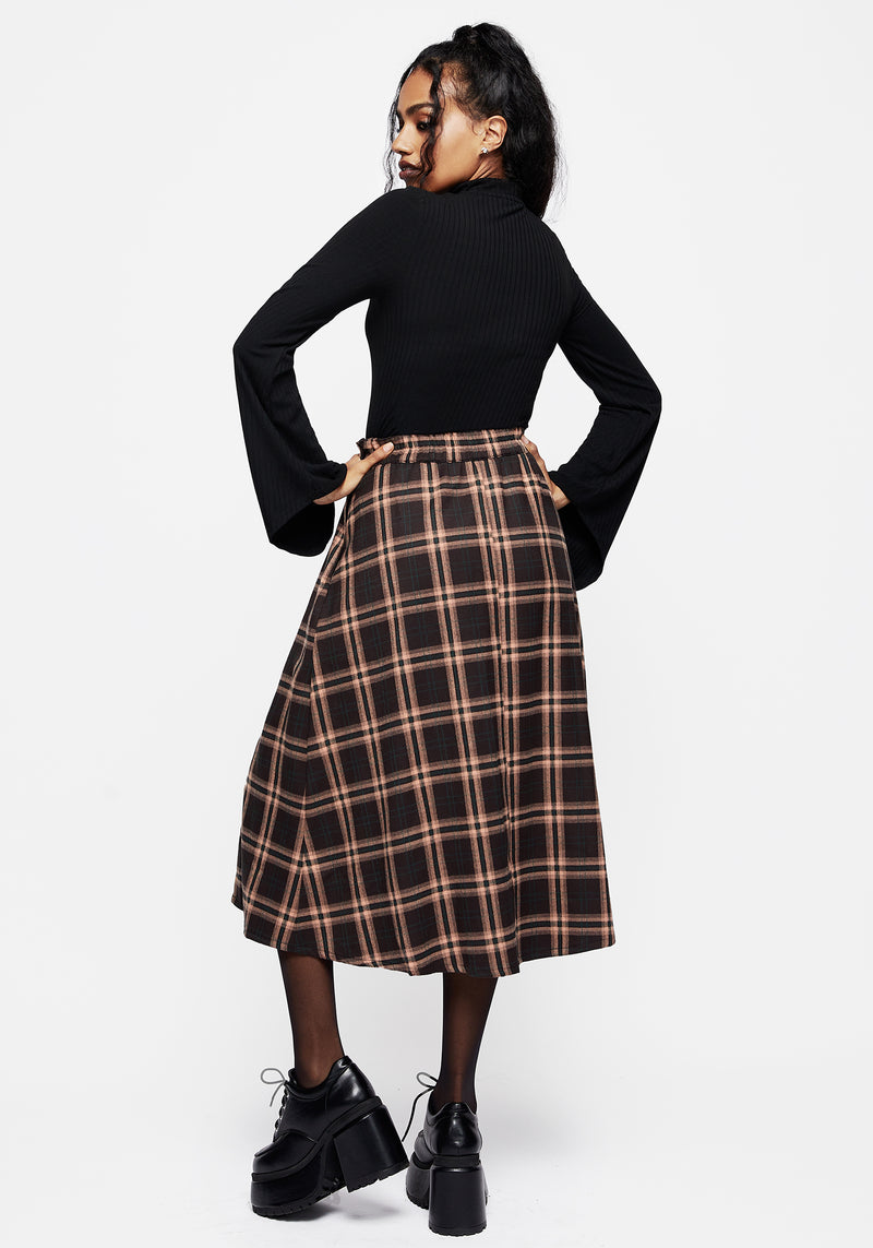 Ambrose Check Midi Skirt