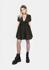 Rydal Check Button Up Mini Dress - Green