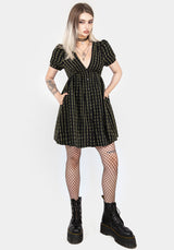 Rydal Check Button Up Mini Dress - Green