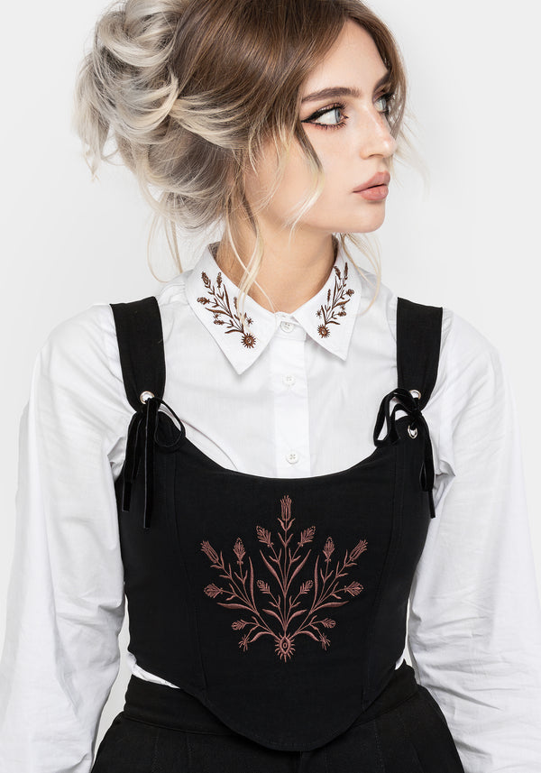 Cybele Embroidered Crop Corset Top