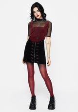 Spiderbite Embroidered Cord Mini Skirt