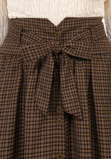 Sweetspire Check Tie Waist Midaxi Skirt