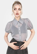 Periwinkle Button Up Blouse Top