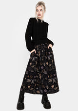 Maudeline Victoriana Print Eco-Viscose Midaxi Skirt