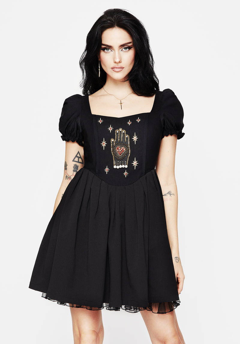 Ingrid Embroidered Applique Corset Mini Dress