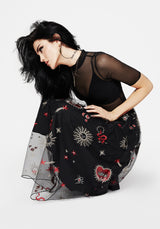 Bloodlust Embroidered Midi Skirt