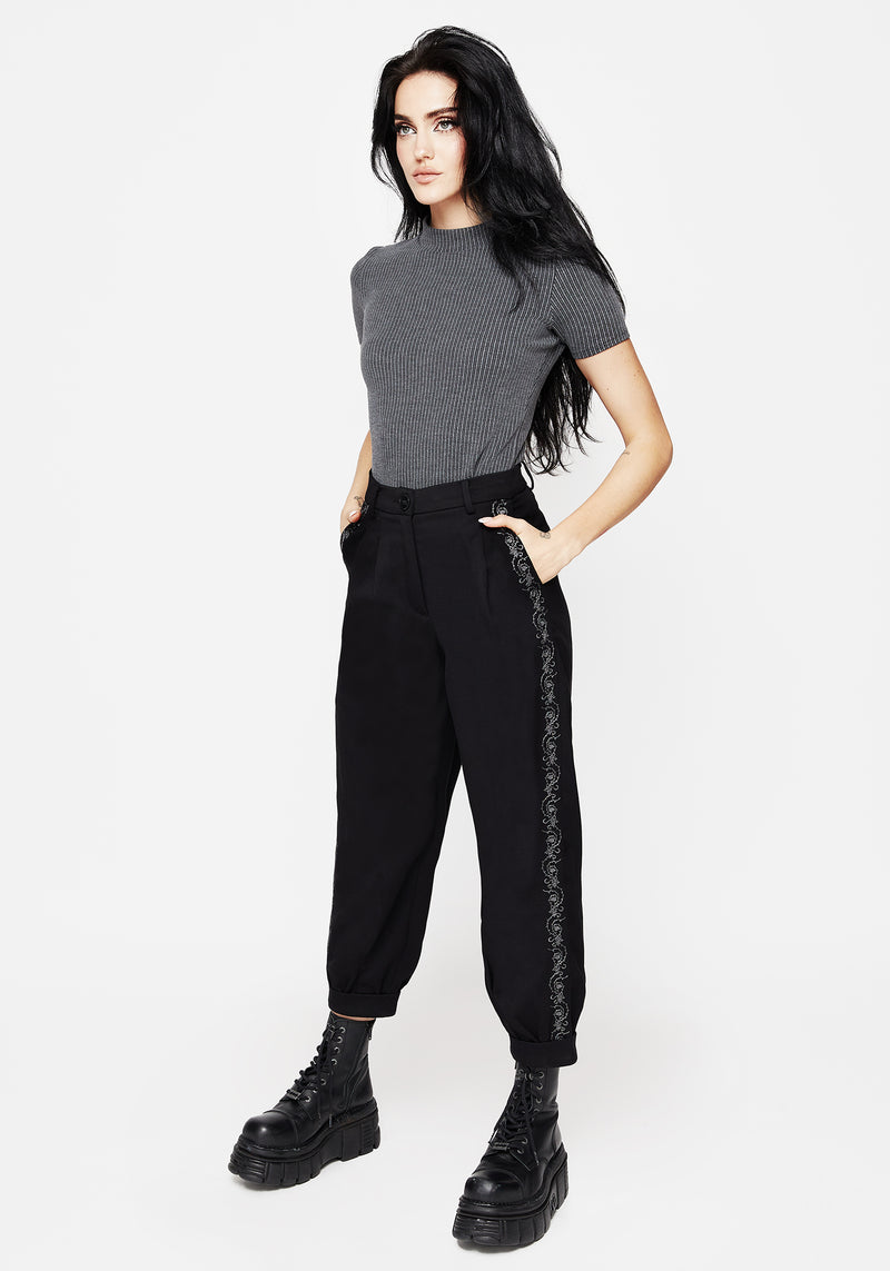 Thorns Embroidered Balloon Trousers