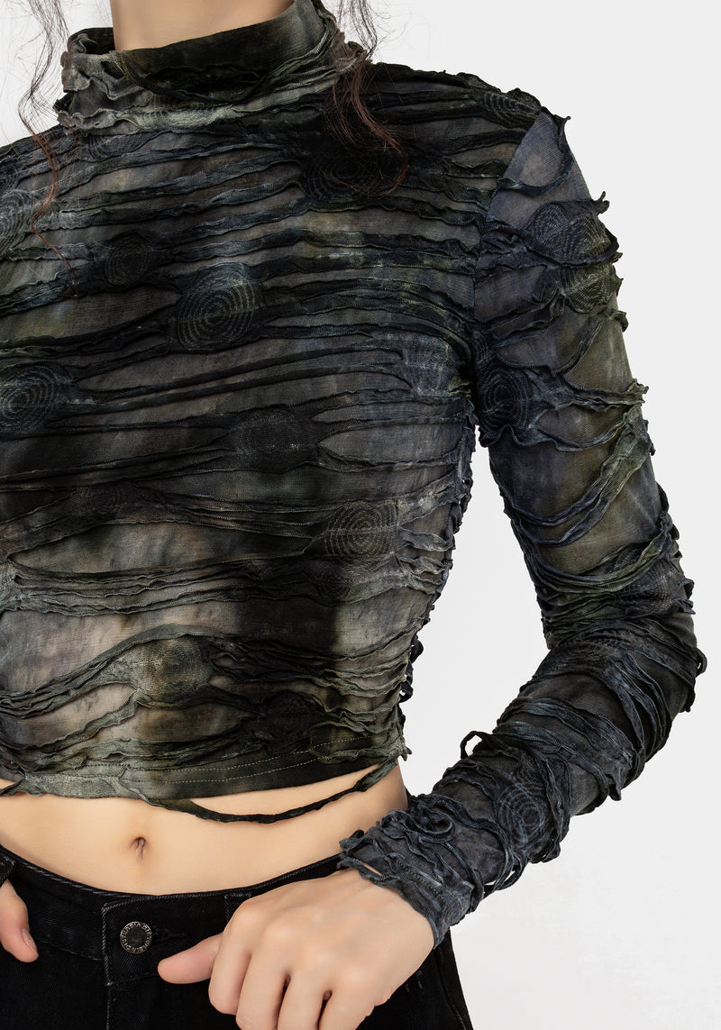 Chlorella Distressed Long Sleeve Top