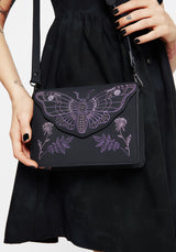 Atropos Moth Embroidered Mini Crossbody Bag