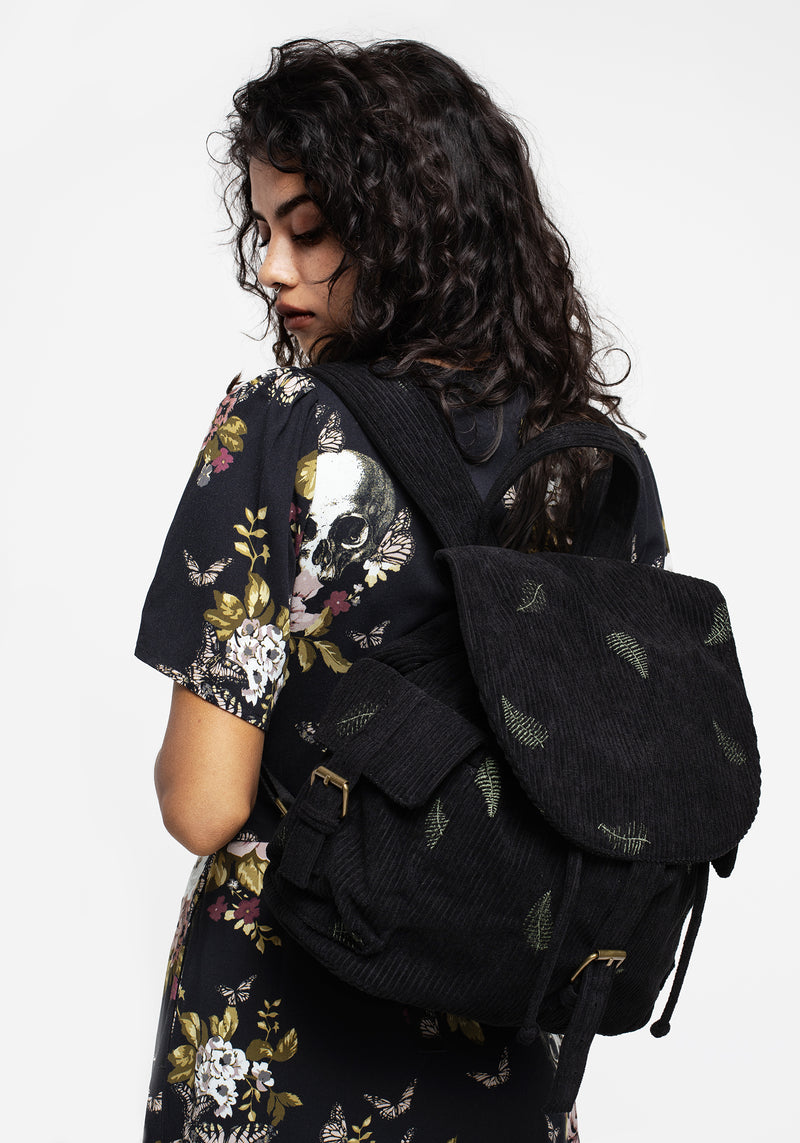 Osmunda Fern Embroidered Satchel Backpack