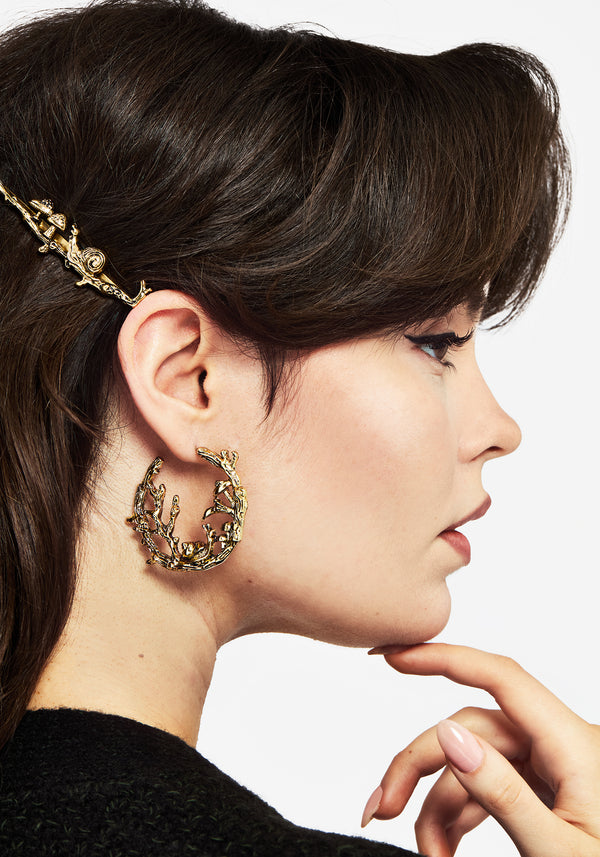 Zinnia Hoop Earring - Gold