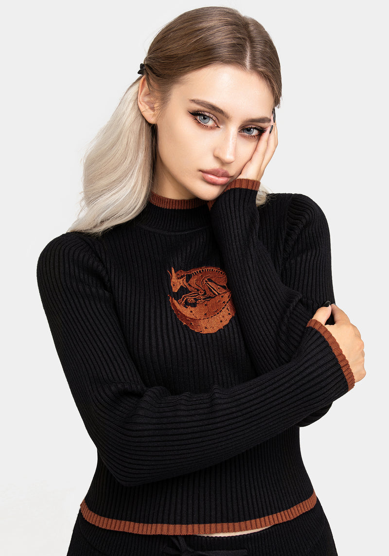 Foxfire Embroidered Knit Sweater