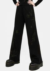 Diastella Floral Jacquard Rib Knit Trousers