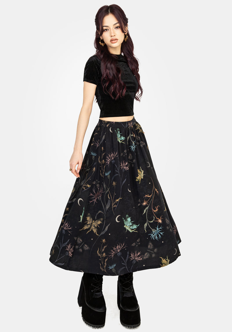 Rosanella Floral Print Midi Skirt