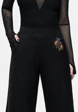 Cleome Floral Spiderweb Embroidered Trousers