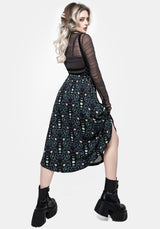 Pythia Print Button Up Midi Skirt