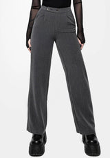 Moonage Herringbone Tailored Trousers - Grey