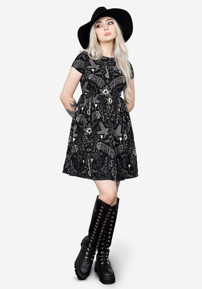 Hecate's Garden Skater Mini Dress