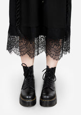 Mortuary Lace Button Up Midi Dress