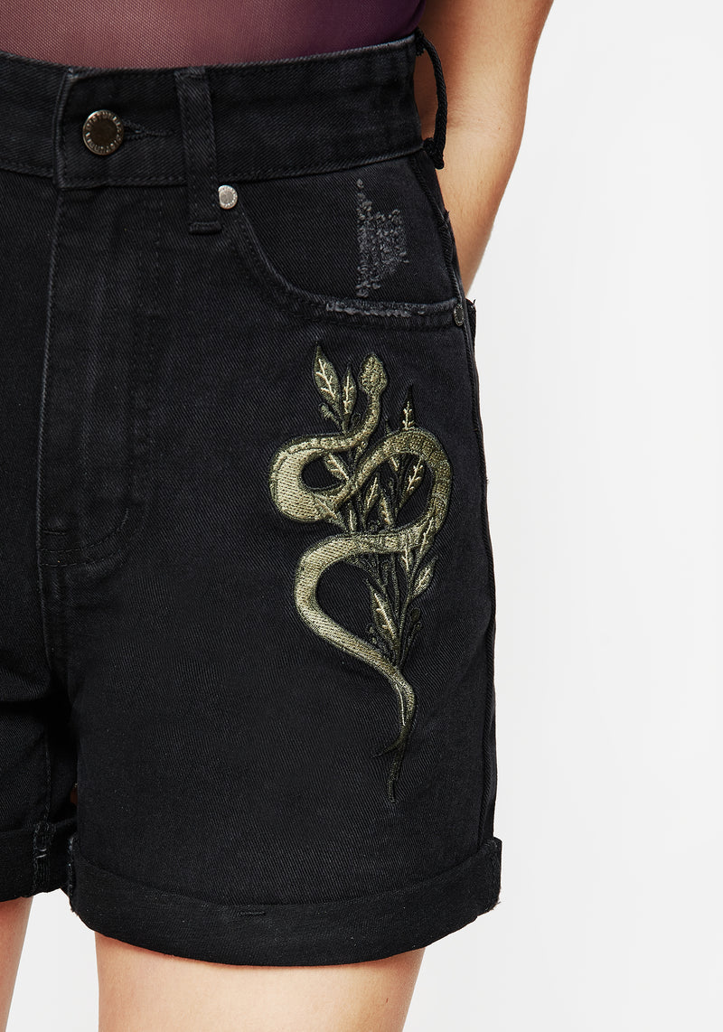 Nirah Embroidered Denim Shorts
