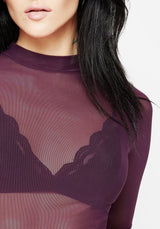 Jinx Mesh Short Sleeve Top - Purple