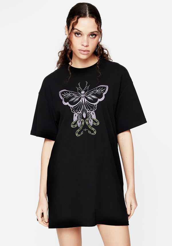 Mimicry Embroidered Mini Tee Dress