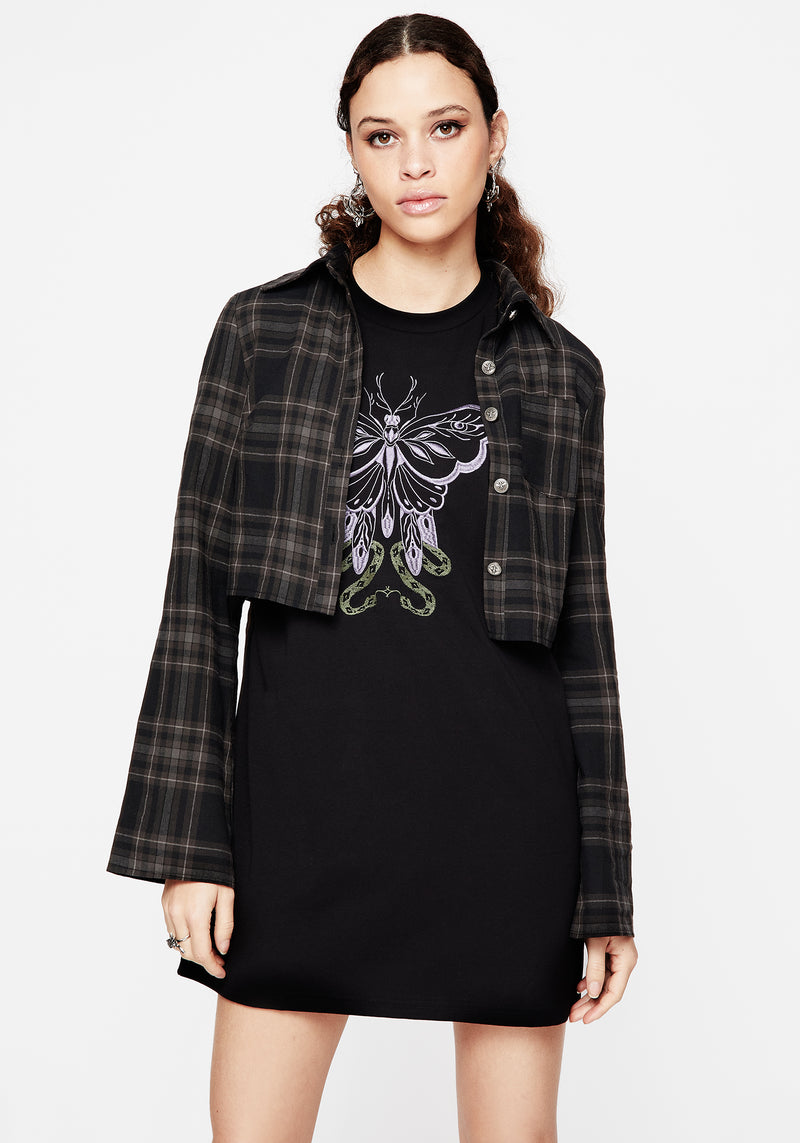 Mimicry Embroidered Mini Tee Dress