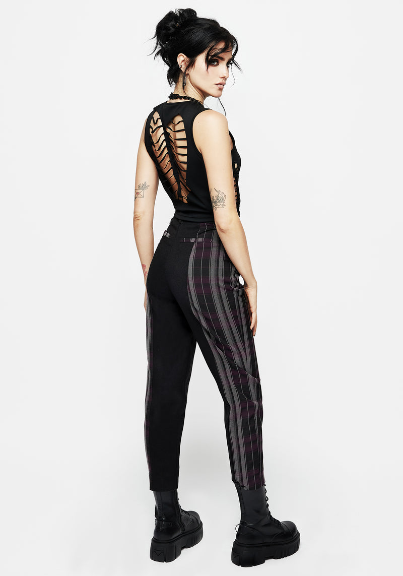 Gambit Spliced Check Tapered Trousers