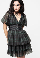 Checkmate Layered Organza Mini Dress