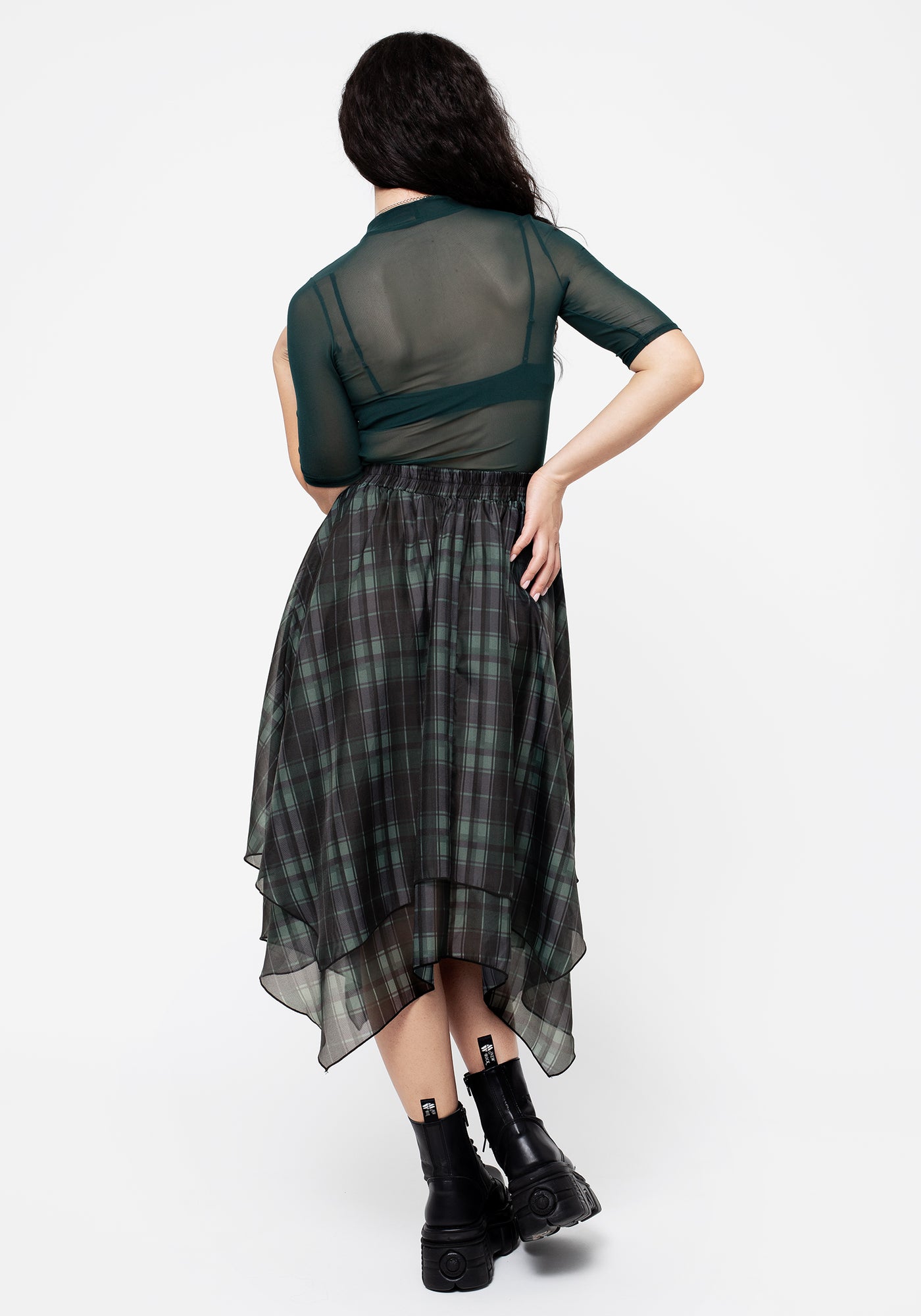 Checkmate Layered Organza Handkerchief Hem Skirt Disturbia