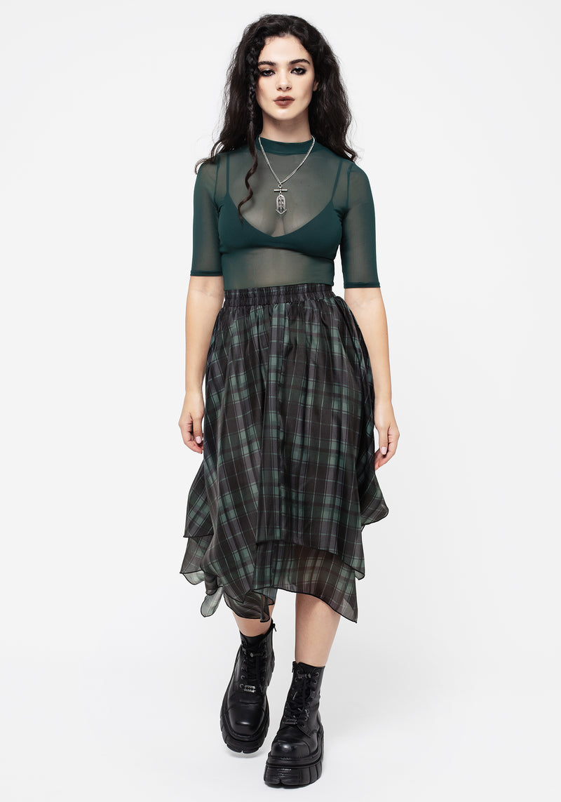 Handkerchief sheer skirt hotsell