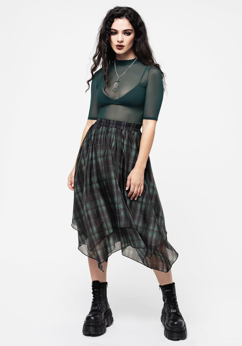 Checkmate Layered Organza Handkerchief Hem Skirt Disturbia