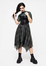 Checkmate Layered Organza Handkerchief Hem Skirt