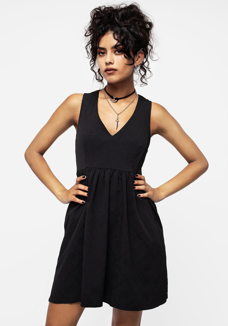 Black v neck smock dress best sale