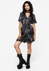 Wisteria Floral Print Button Up Playsuit