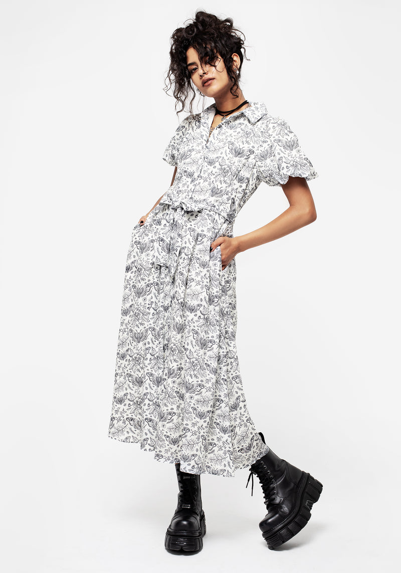 Rosamoth Chiffon Midi Shirt Dress - White