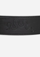 Mamba Debossed Belt With Snake Buckle - Brass