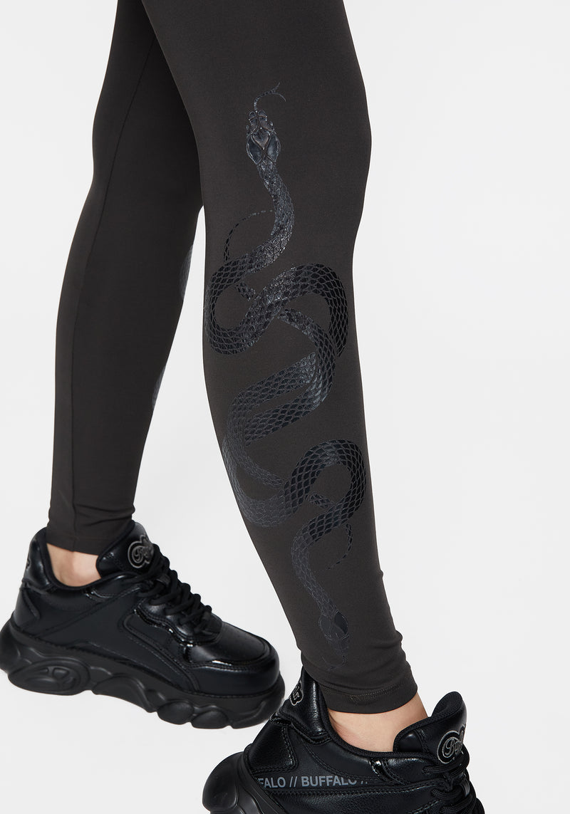 Venin Snake Athleisure Leggings - Charcoal